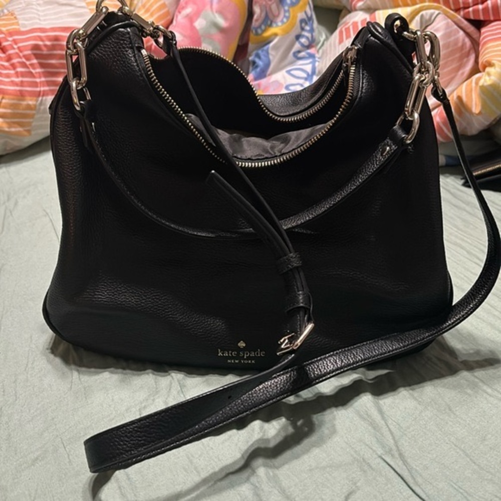 Black Kate Spade Convertible Hobo Bag